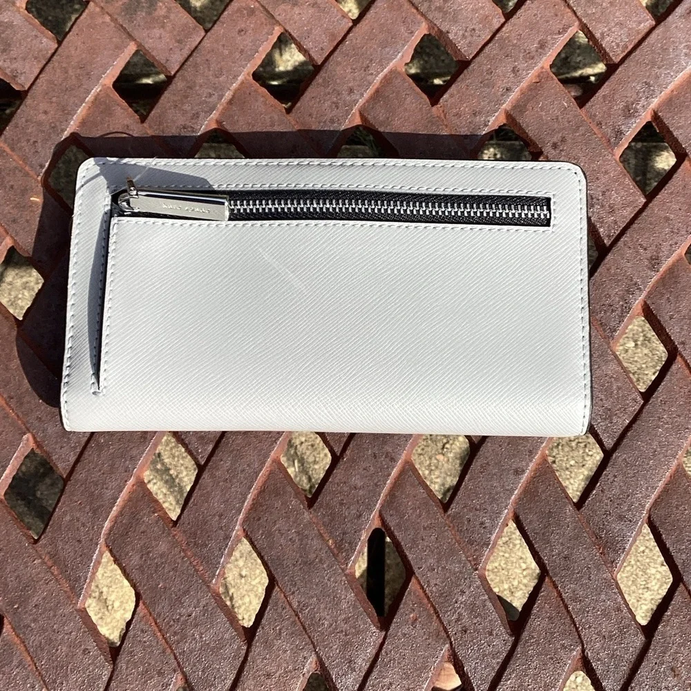 NWT Kate Spade Staci Colorblock Nimbus Grey Saffiano Leather Wallet